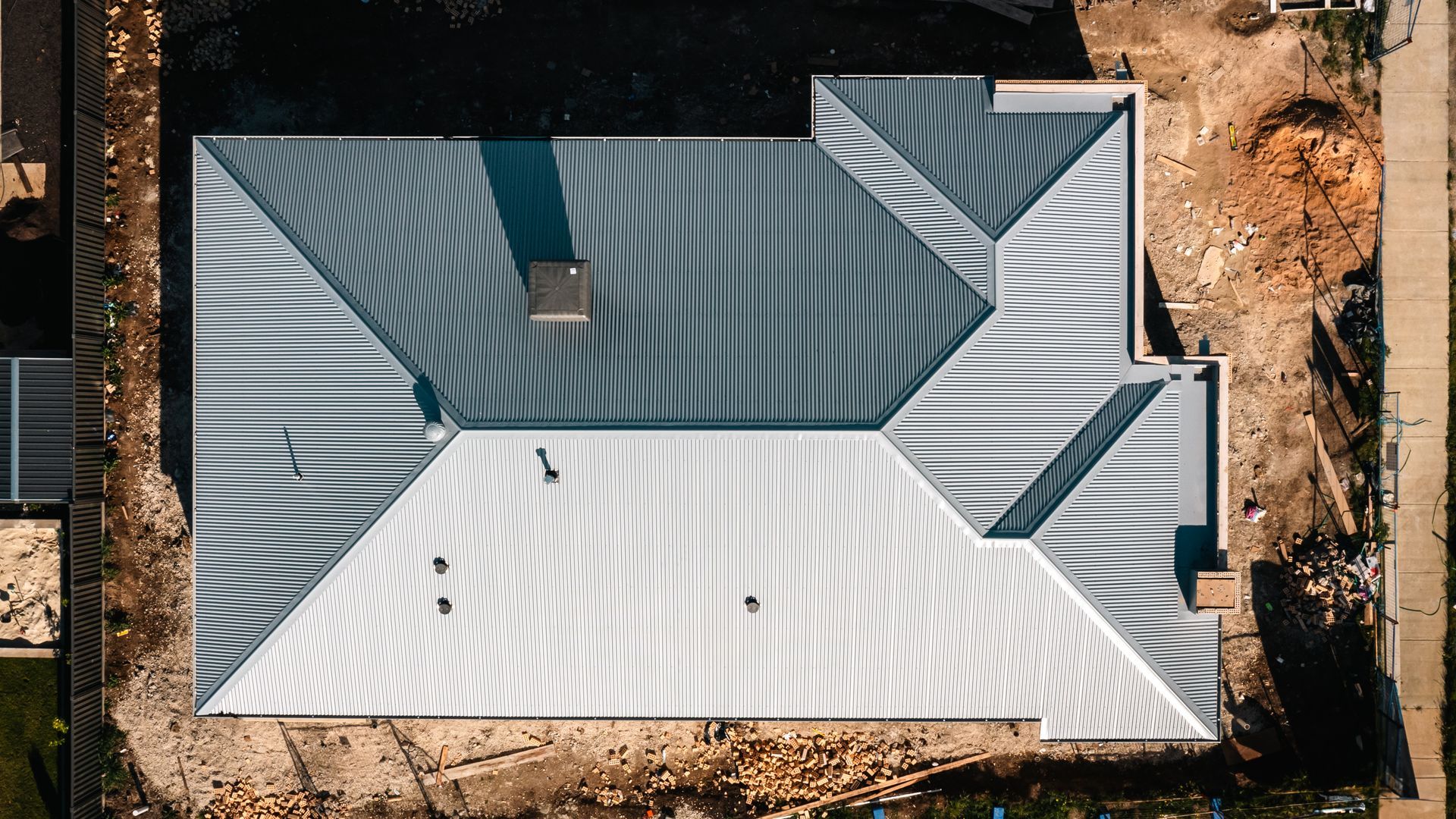 Aerial roof before